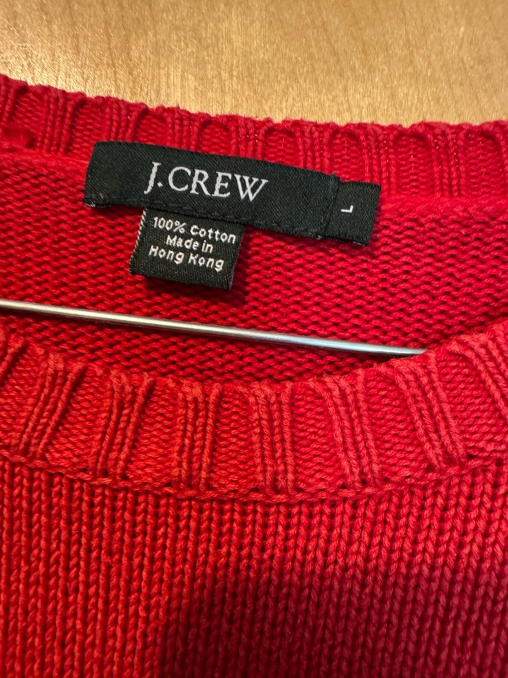 J. Crew Bright Red Cotton Crewneck Sweater